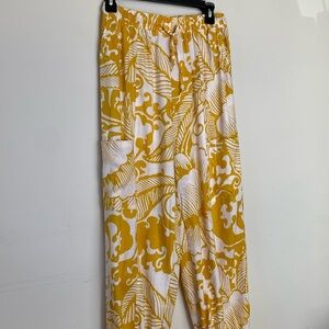 NWT Haute Hippie Linen Printed Tapered Elastic Ankle Pajama Trousers Size Small